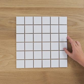 Aotea Mosaic Square White Matt Mosaic Square 306mm x 306mm