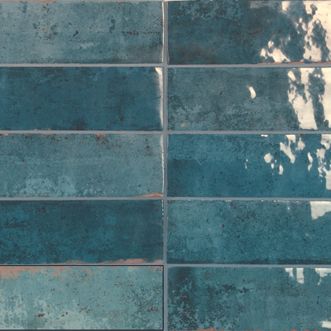 Piha Subway Blue Subway Gloss Tile 52x161mm