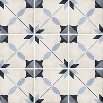 Parnell Blue Encaustic Look Tile 200x200