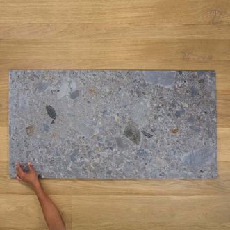 Lux Terrazzo Look Look Blue Large Matt Tile 600mm x 1200mm