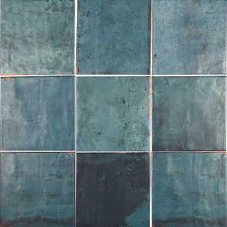 Piha Square Blue Square Matt Tile 138x138mm