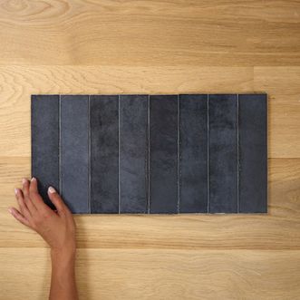 Glenbrook Subway Tile Charcoal Gloss Slim Subway 60mm x 246mm